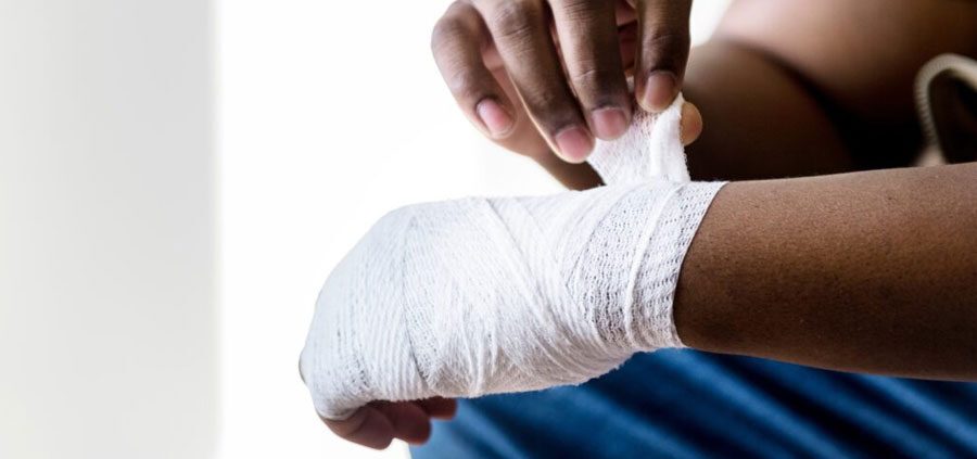 image of injured wrist for personal injury claims at Mullins & Treacy LLP Solicitors